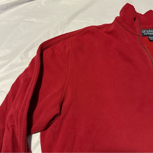Polo By Ralph Lauren Pull Over Red 1/4 Zip Size Large - Picture 5 of 6